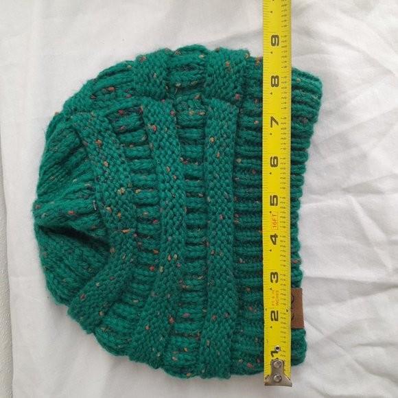 4/$20 CC Green Beanie Textured Knit Winter Hat - Picture 2 of 6